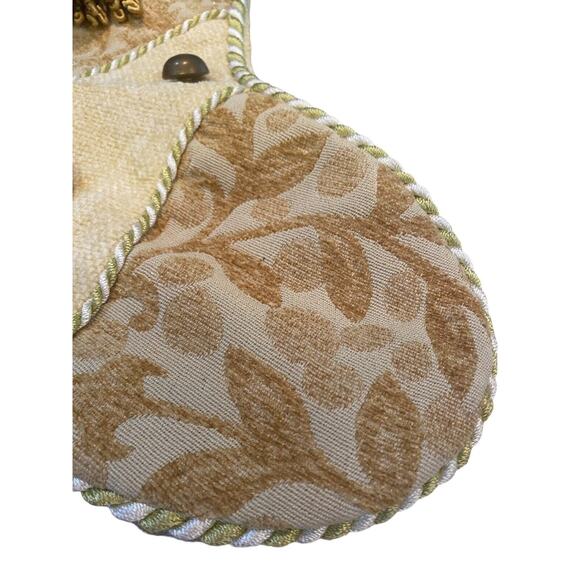 Victorian Gold Fringe Buttons Stocking Christmas Holiday Victoria Large - Picture 3 of 8